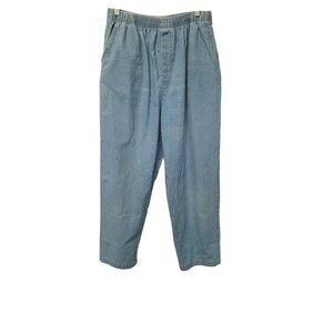 Cabin Creek Womens Elastic Waist Denim Pants Size 12 Short Cotton Blue